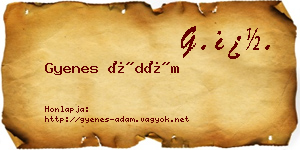 Gyenes Ádám névjegykártya