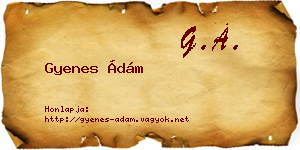 Gyenes Ádám névjegykártya